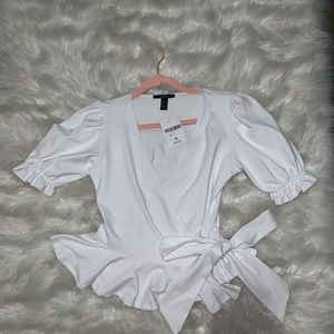 Women’s White Peplum Blouse